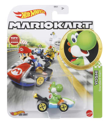 Hot Wheels Mario Kart Veículo de Brinquedo Kart Padrão Yoshi - Image 4 of 4