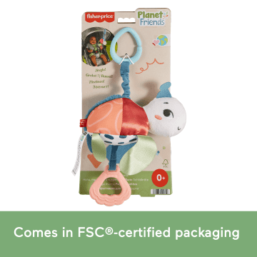 Fisher-Price Planet Friends Sea Me Bounce Turtle Baby Stroller Toy With Sensory Details Newborns