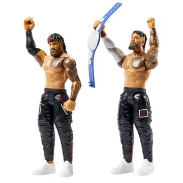 WWE Championship Showdown Jimmy Uso & Jey Uso Action Figures, 2 Pack With Championship (6-inch) - Imagem 3 de 6