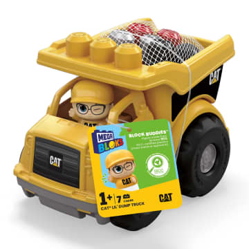 MEGA BLOKS Cat Building Toy Blocks Lil Dump Truck (7 Pieces) Fisher-Price For Toddler