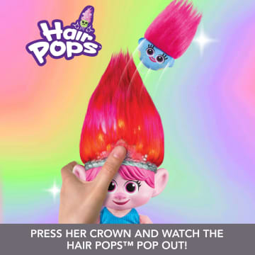 Dreamworks Trolls Band Together Hair Pops Showtime Surprise Queen Poppy Plush With Lights, Sounds & Accessories - Image 5 of 6