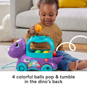 Fisher-Price Poppin’ Triceratops Dinosaur Interactive Musical Learning Toy For Toddlers, 4 Balls