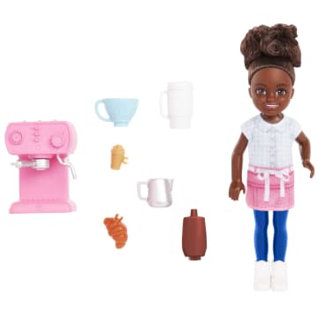 Barbie Chelsea Can Be… Barista Doll And 7 Career-themed Accessories Including Coffee Maker