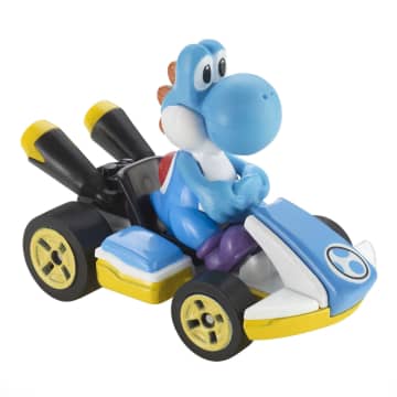 Hot Wheels Mario Kart Veículo de Brinquedo Kart Padrão Yoshi Azul Claro - Image 3 of 6