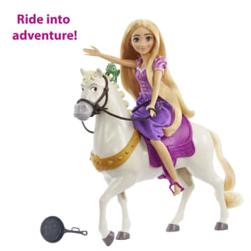 Disney Princess Rapunzel Doll And Maximus Horse Set With Accessories, Saddle With Doll Clip