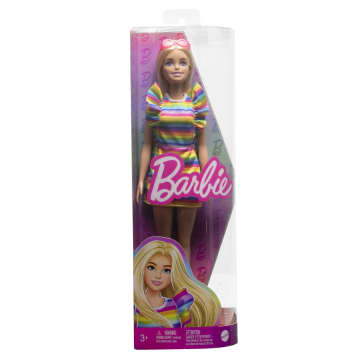 Barbie Fashionista Boneca Vestido Listrado Colorido