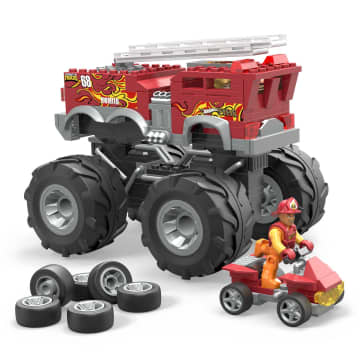 MEGA Hot Wheels 5-Alarm Fire Truck Monster Truck Building Set With 1 Figure (284 Pieces)