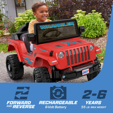 Power Wheels Jeep Wrangler Toddler Ride-On Toy With Driving Sounds, Red