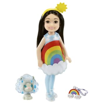 Barbie Club Chelsea Dress-Up Doll (6-Inch Brunette) In Rainbow Costume