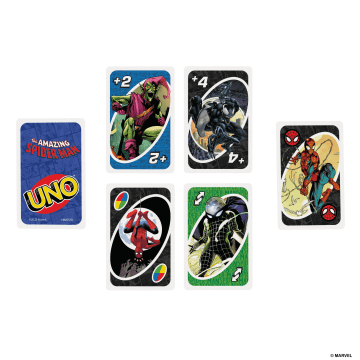 UNO The Amazing Spider-Man Card Game For Kids, Adults & Family Night inspired By Marvel Comic Book Series