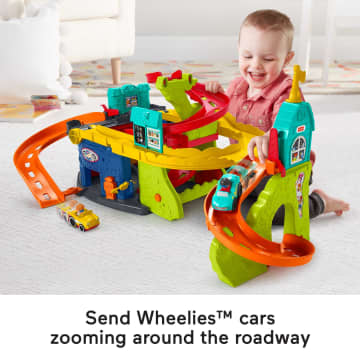 Fisher-Price Little People Sit ‘n Stand Skyway Race Track Toddler Vehicle Playset With 2 Cars