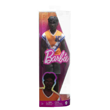 Barbie Fashionista Boneca Ken em Camiseta Laranja e Shorts Cinza