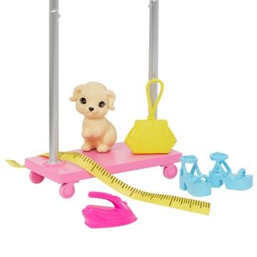 Barbie “Brooklyn” Stylist Doll & 14 Accessories Playset, Wardrobe Theme With Puppy & Clothing Rack - Image 5 of 6