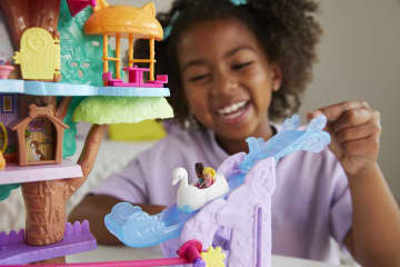 Polly Pocket Doll House, Pet Adventure Treehouse And 2 Dolls, Mini Toys