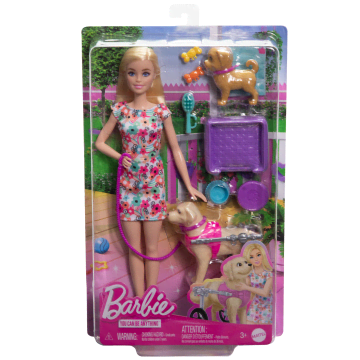 Barbie Doll With A Toy Pup And Dog in A Wheelchair, Plus Pet Accessories - Image 6 of 6