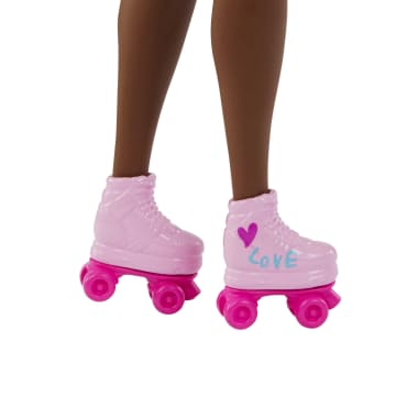 Barbie Doll With Roller Skates, Fashion Accessories And Pet Puppy