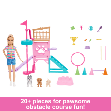 Barbie And Stacie To the Rescue Puppy Playground Playset With Doll, 3 Pet Dog Figures, & Accessories