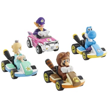 Hot Wheels Mario Kart Veículo de Brinquedo Kart Padrão Yoshi Azul Claro - Image 5 of 6