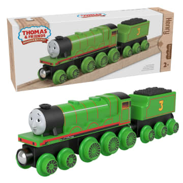 Thomas & Friends Wooden Railway Henry Engine And Coal Car - Imagem 1 de 6