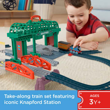 Thomas & Friends Knapford Station Track & Diecast Train Set, 2-In-1 Playset & Storage Case
