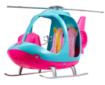 Barbie Estate Travel Pink And Blue Helicopter With Spinning Rotors