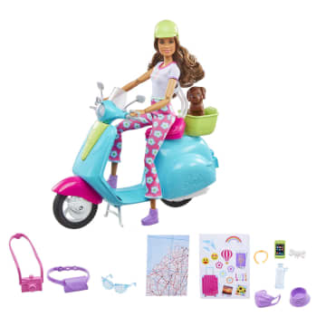 Barbie Fashionistas Doll And Scooter Travel Playset