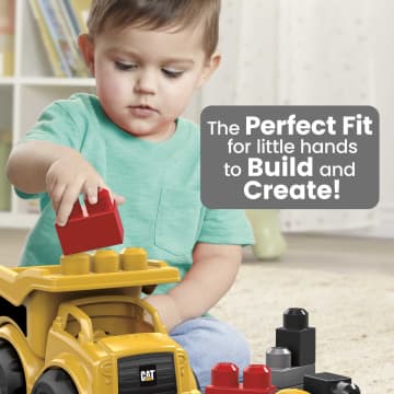 MEGA BLOKS Cat Building Toy Blocks Lil Dump Truck (7 Pieces) Fisher-Price For Toddler