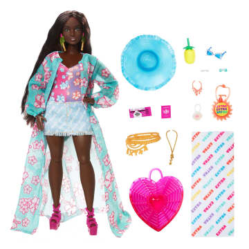 Barbie Extra Cool-Poupée Barbie Voyage en Tenue de Plage