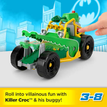 Imaginext DC Super Friends Killer Croc Figure & Toy Car Buggy, 3 Pieces, Preschool Toys - Imagem 2 de 6