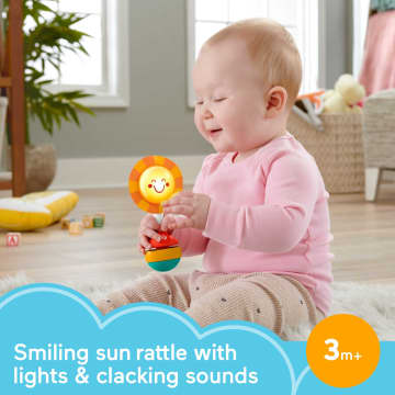 Fisher-Price Shake & Shine Sun Rattle, Baby Toy Bpa-Free Teething Toy With Sensory Details
