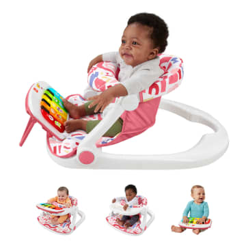 Fisher-Price Kick & Play Deluxe Sit-Me-Up Seat Portable Baby Chair & Learning Toy, Pink