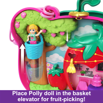 Polly Pocket Dolls And Playset, Travel Toys, Straw-Beary Patch Compact