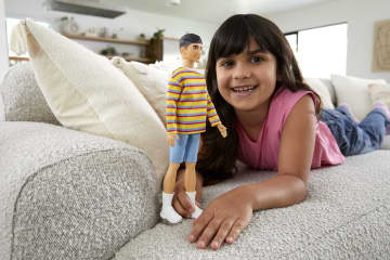 Barbie Ken Fashionistas #175 Doll W Ith Striped Shirt Jean Shorts Brown Hair Hispanic