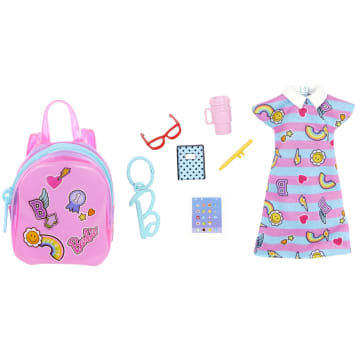 Barbie Clothes, Deluxe Bag With School Outfit And themed Accessories