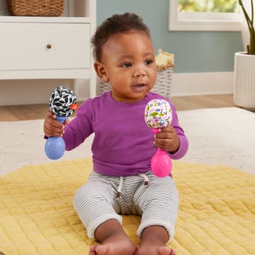 Fisher-Price Rattle ‘n Rock Maracas Set Of 2 Baby Rattles, Newborn Toys, Pink
