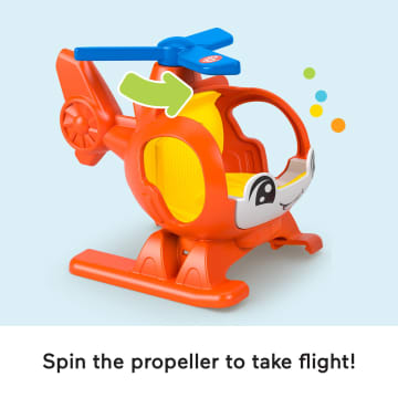 Fisher-Price Little People Helicopter Toy & Pilot Figure Set For Toddlers, 2 Pieces - Image 3 of 6