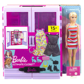Barbie Ultimate Closet Doll And Playset Portable Fashion Toy With Doll, Clothes And Accessories