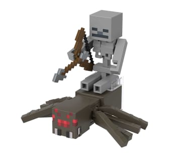 Minecraft Vanilla Figura de Brinquedo Pacote Esqueleto e Aranha de 3.25