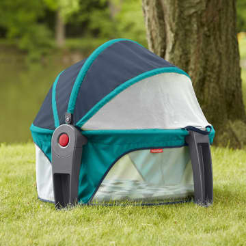 Fisher-Price On-the-Go Portable Baby Dome, Aqua Pixels