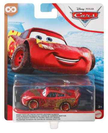 Cars de Disney y Pixar Vehículo de Juguete McQueen con gotas de agua y lodo