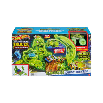 Hot Wheels Monster Trucks Arena Smashers Glow-In-the-Dark Gunkster Set & 1 Glow-In-the-Dark Toy Truck - Image 6 of 6