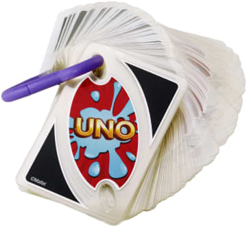 UNO Splash Card Game With Water-Resistant Plastic Cards & Clip