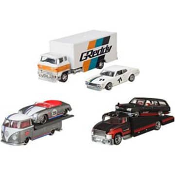 Hot Wheels Team Transport Truck & Race Car, Gift For Racing Collectors