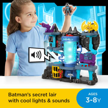 Imaginext DC Super Friends Batman Figure And Bat-Tech Batcave Playset With Lights & Sounds