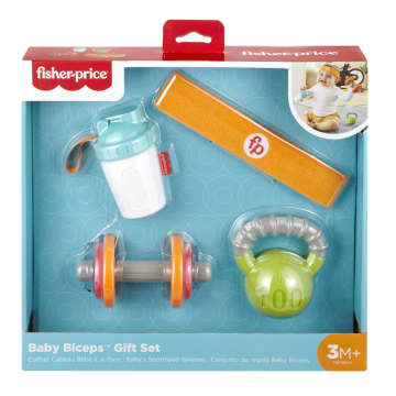Fisher-Price Baby Toy Gift Set, 4 Gym themed Teething And Rattle Toys, Baby Biceps
