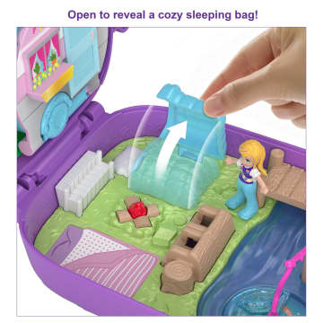 Polly Pocket Pocket World Owlnite Campsite Compact, 2 Micro Dolls, Accessories
