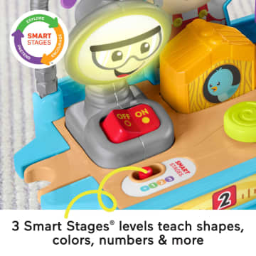 Fisher-Price Laugh & Learn Busy Learning Tool Bench Pretend Construction Toy For Infant & Toddler