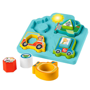 Fisher-Price Shapes & Sounds Vehicle Puzzle Baby Sorting Toy With Music & Lights