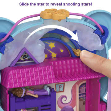 Polly Pocket Teddy Bear Purse Compact, 2 Micro Dolls, 16 Accessories, Pop & Swap Peg Feature, 4 & Up