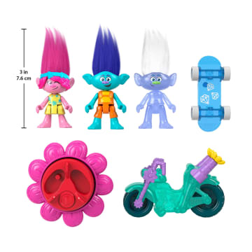 Imaginext Dreamworks Trolls Sparkle & Roll Pack, Poppy Branch & Guy Diamond 6-Piece Figure Set - Image 5 of 6